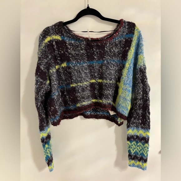 Free People Cropped Relaxed Fit Emerson Sweater NWT - Picture 9 of 13